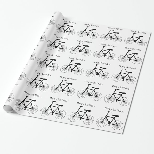 Personalised Bicycle Design Wrapping Paper (Unrolled)