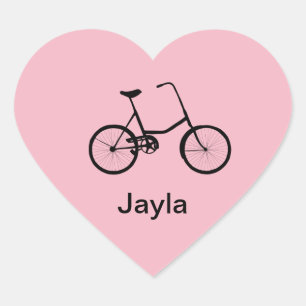 Personalised Bicycle Heart Stickers