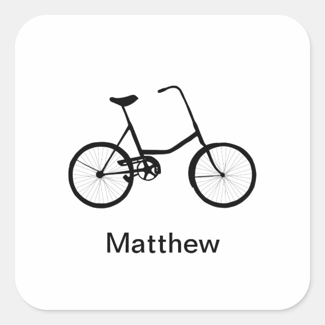 Personalised Bicycle Square Sticker (Front)