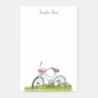 Personalised Bicycle with flower Notepad