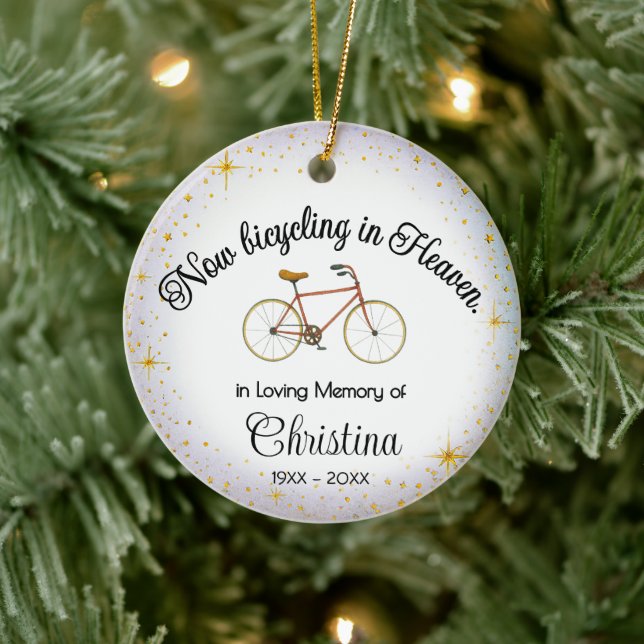 Personalised Bicyclist Memorial Ornament (Tree)