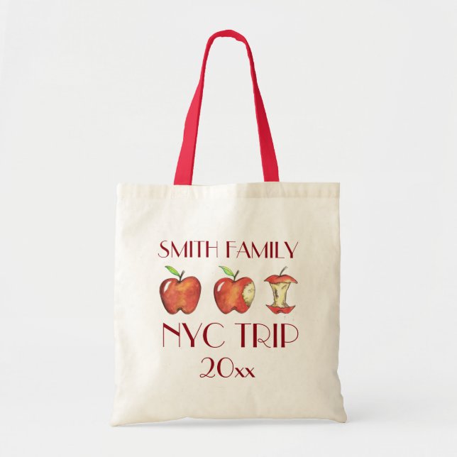 Personalised Big Apple New York City NYC Trip Tote Bag (Front)