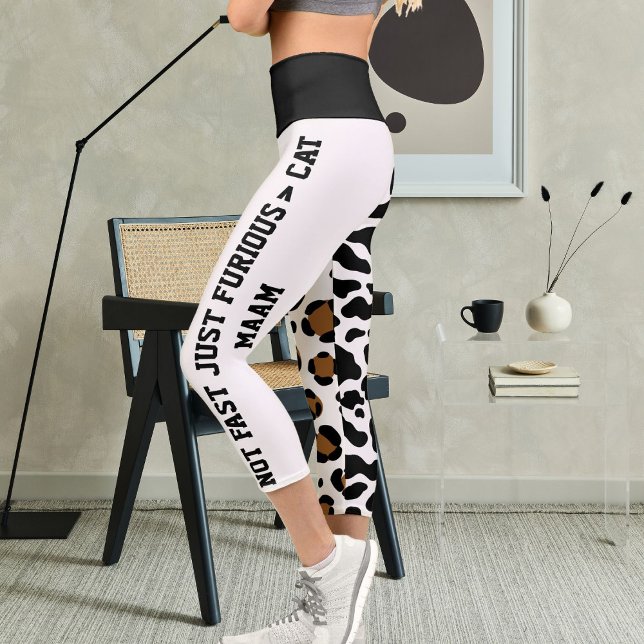 Personalised Big Cat Pattern Spot Print Animal Fun Capri Leggings (Creator Uploaded)