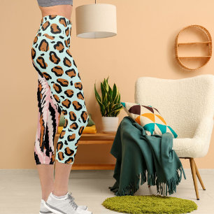 Personalised Big Cat Photo Pattern Wild Animal Capri Leggings