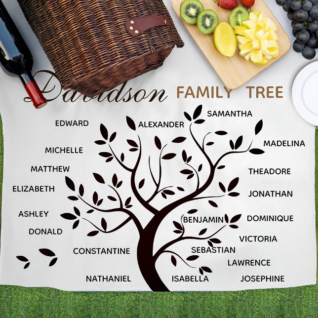 Personalised Big Family Tree (20 names) Fleece Blanket (Creator Uploaded)