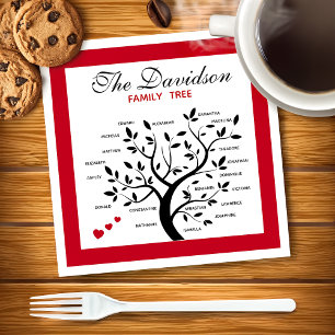 Personalised Big Family Tree (20 names) Napkin