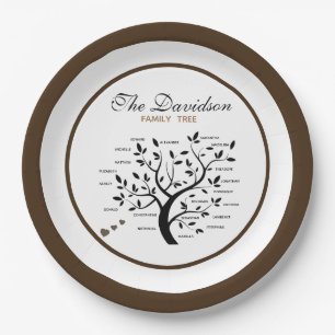 Personalised Big Family Tree (20 names) Paper Plate