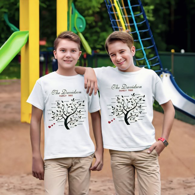 Personalised Big Family Tree (20 names) T-Shirt (Creator Uploaded)