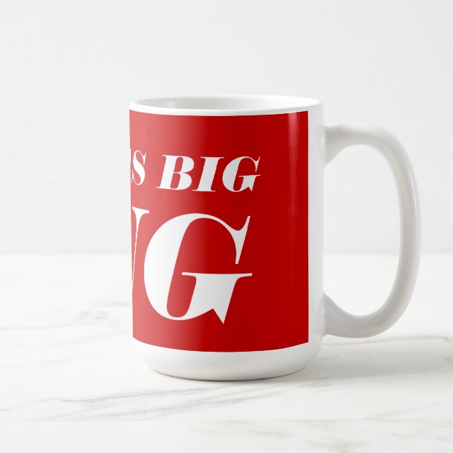 Personalised big giant jumbo XL red coffee mug (Right)