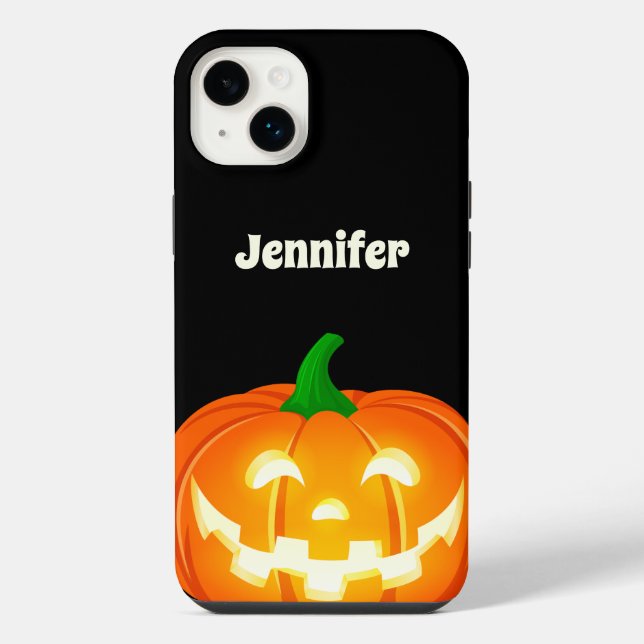 Personalised Big Happy Jack-O-Lantern iPhone Case (Back)
