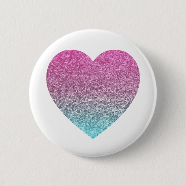 Personalised Big Pink Love Heart 6 Cm Round Badge (Front)