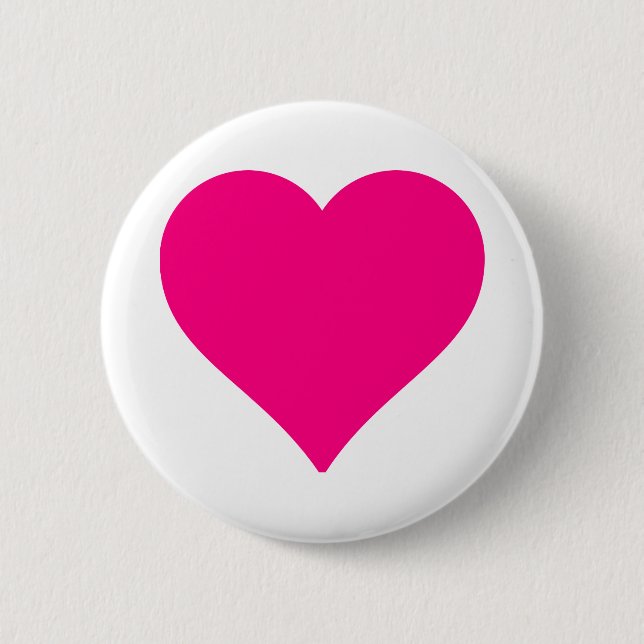 Personalised Big Pink Love Heart 6 Cm Round Badge (Front)