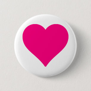 Personalised Big Pink Love Heart 6 Cm Round Badge