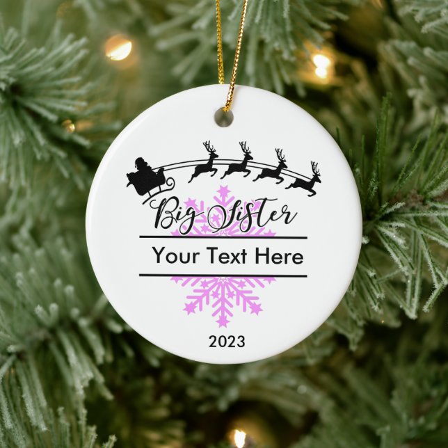 Personalised Big Sister Christmas Keepsake Ceramic Tree Decoration (Tree)