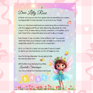 Personalised Big Sister Fairy Letter – New Baby Invitation
