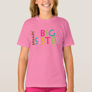 Personalised Big Sister Girls Ringer Tee Shirt