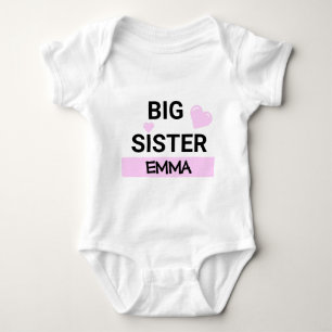 Personalised Big Sister Love  Baby Bodysuit