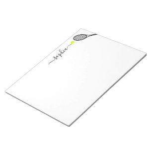 Personalised Big Tennis Racket Ball Elegant Name Notepad