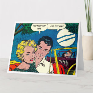 Personalised Big Vintage Comics Card