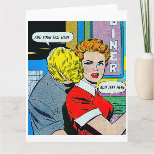 Personalised Big Vintage Comics Card