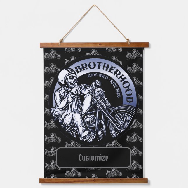 Personalised Biker Brotherhood  Hanging Tapestry (Front)