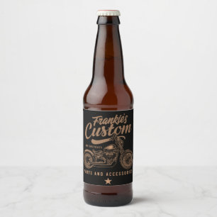 Personalised Biker Custom Bobber Motorcycle Garage Beer Bottle Label