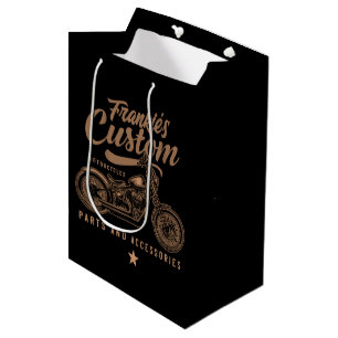 Personalised Biker Custom Bobber Motorcycle Garage Medium Gift Bag