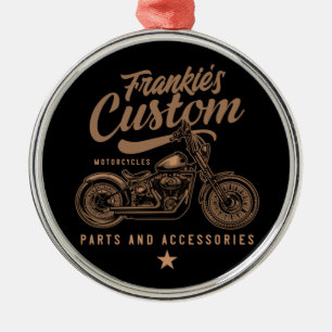 Personalised Biker Custom Bobber Motorcycle Garage Metal Tree Decoration