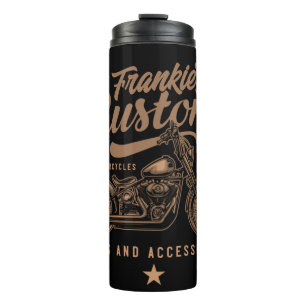Personalised Biker Custom Bobber Motorcycle Garage Thermal Tumbler