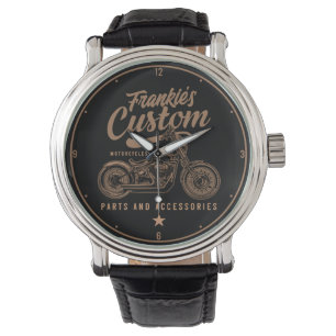 Personalised Biker Custom Bobber Motorcycle Garage Watch