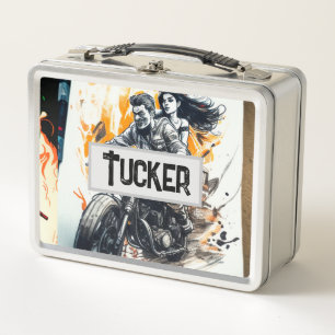 Personalised Biker Madness  Metal Lunch Box
