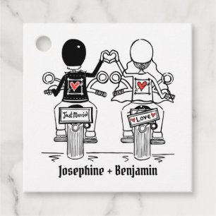 Personalised Biker Motorcycle Wedding Favour Tags