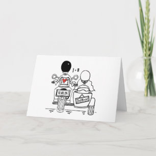 Personalised Biker Motorcycle Wedding Greetings Card