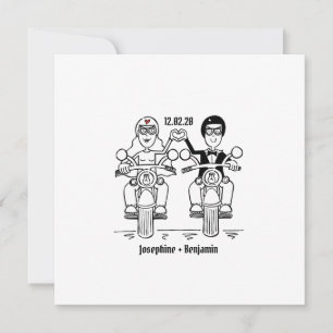 Personalised Biker Motorcycle Wedding Invitation