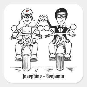 Personalised Biker Motorcycle Wedding Stickers