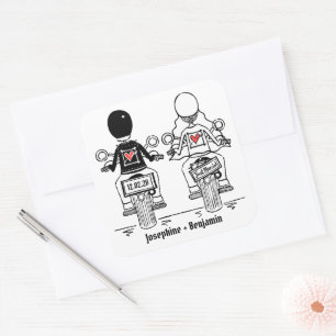 Personalised Biker Motorcycle Wedding Stickers