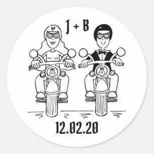 Personalised Biker Motorcycle Wedding Stickers