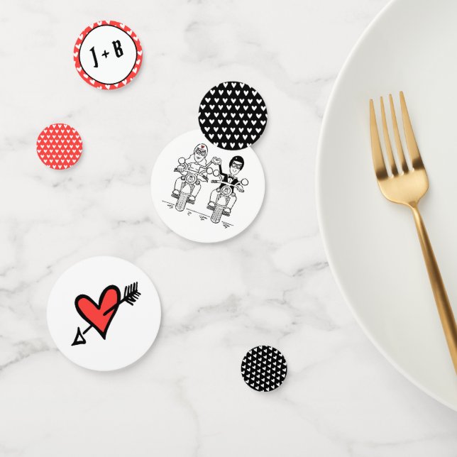 Personalised Biker Motorcycle Wedding Table Confet Confetti (Group)