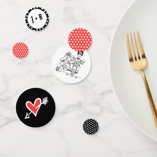 Personalised Biker Motorcycle Wedding Table Confetti (Group)
