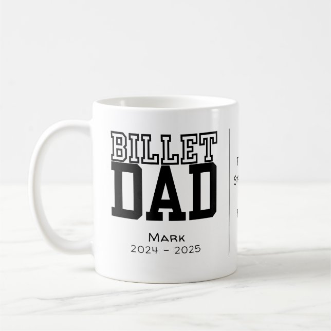 Personalised Billet Dad With Sentimental Quote Coffee Mug (Left)