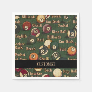 Personalised Billiard Balls Napkins