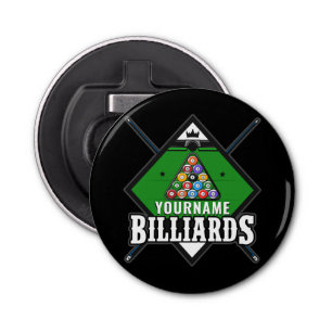 Personalised Billiards NAME Cue Rack Pool Room Bottle Opener