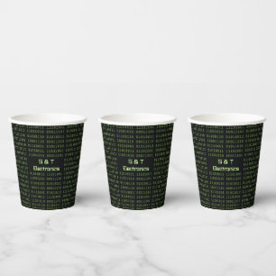 Personalised Binary Code Computer Speak Paper Cups