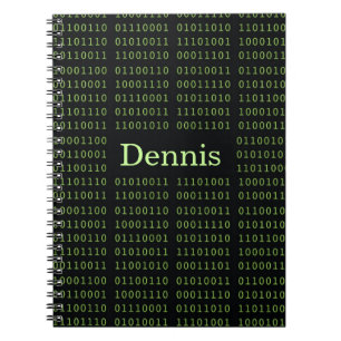 Personalised Binary Code Spiral Notebook