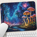 Personalised Bioluminescent Mushroom Mouse Pad<br><div class="desc">Transform your workspace into a magical realm with this personalised mouse pad featuring a bioluminescent forest teeming with glowing mushrooms. The enchanting scene, alive with vibrant colours and mystical details, inspires creativity and wonder. Make it truly yours by adding your name or a special message. The smooth surface ensures precise...</div>