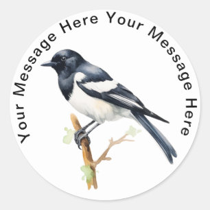 Personalised Bird  Stickers Magpie