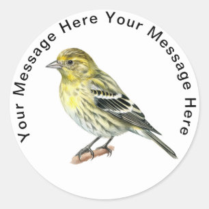 Personalised Bird  Stickers Pine Siskin