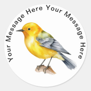 Personalised Bird  Stickers Prothonotary Warbler