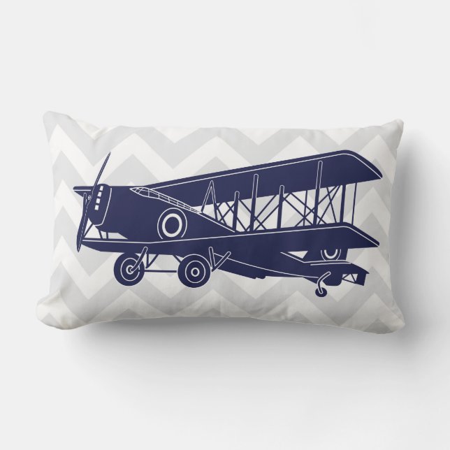 Personalised Birth Details Aeroplanes Lumbar Pillo Lumbar Cushion (Front)