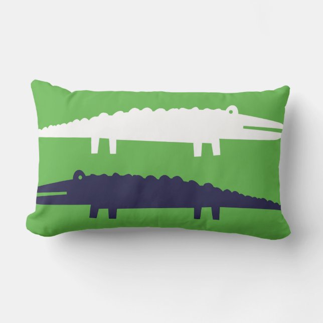 Personalised Birth Details Alligator Lumbar Pillow (Front)